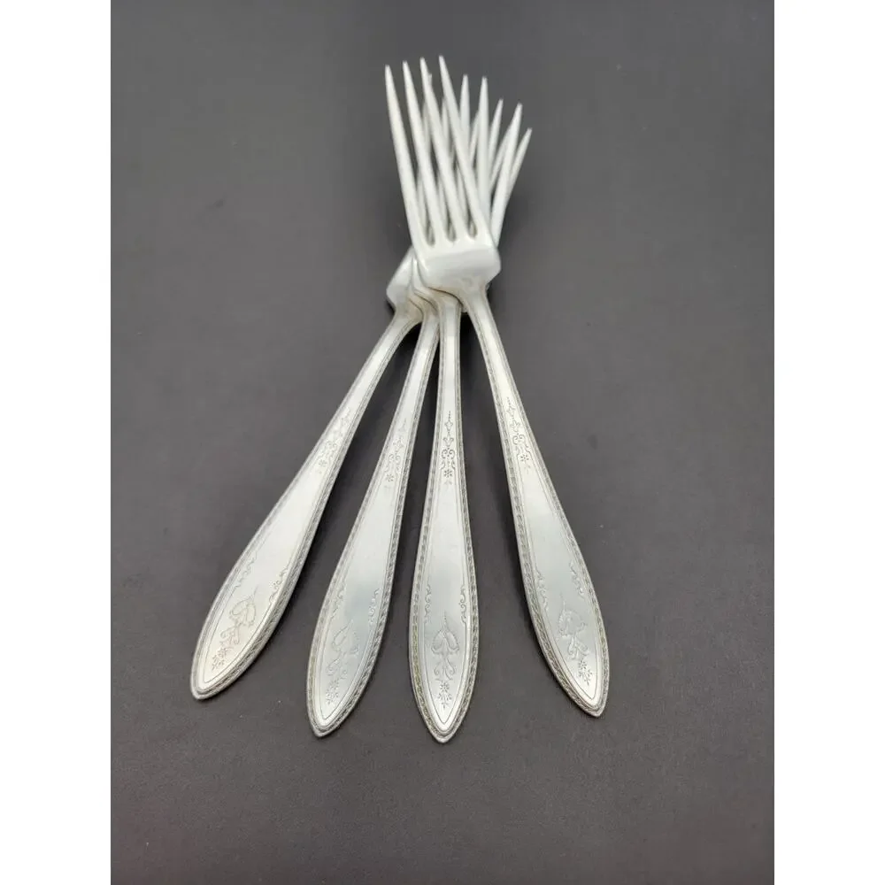 1847 Rogers Bros ARGOSY Set 4 Dinner FORK Silver Plate 1926 Flatware